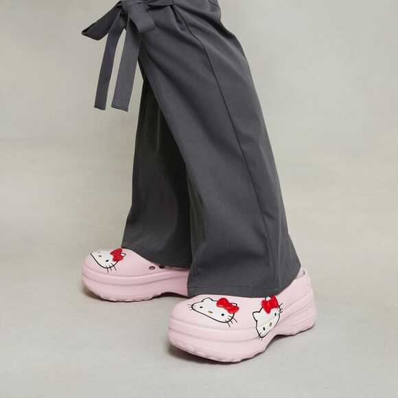 Adidas x Hello Kitty Pink AdiFom Stan Smith Slip On Platform Mules Womens Size 9 - Picture 1 of 9